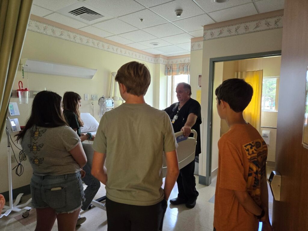 Students visiting Littleton Regional Hospital.