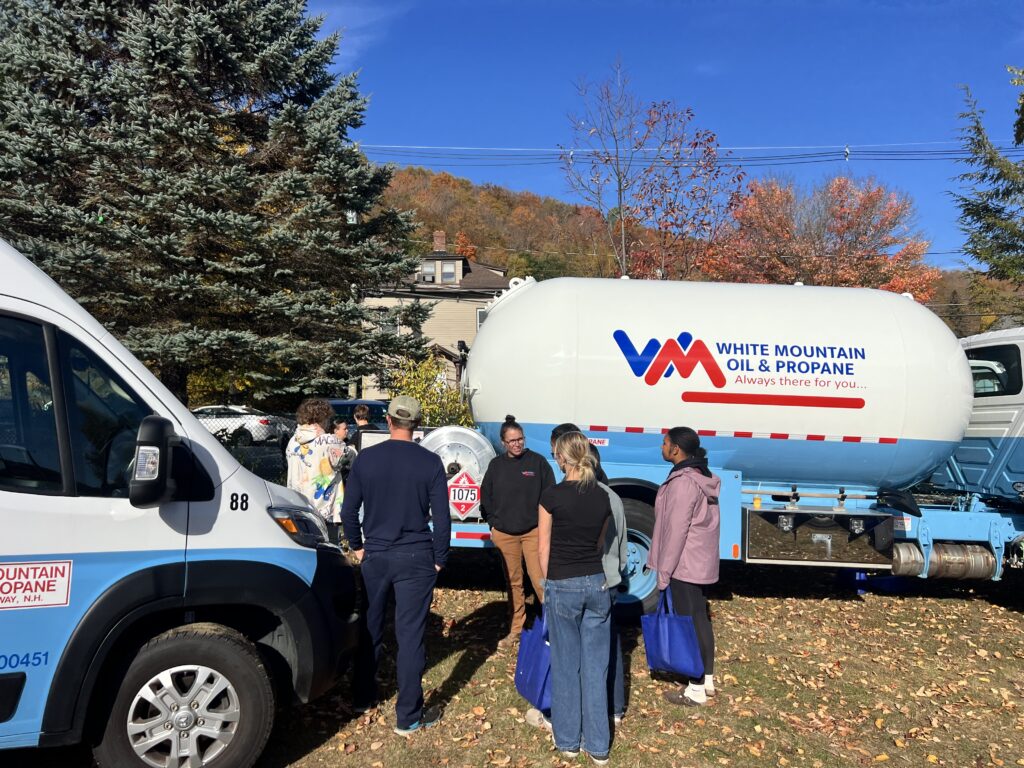 Students standing in front of a propane truck.